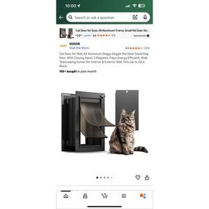 Cat Door for Wall, All Aluminum Doggy Doggie Pet Door Small Dog Door, With Closi